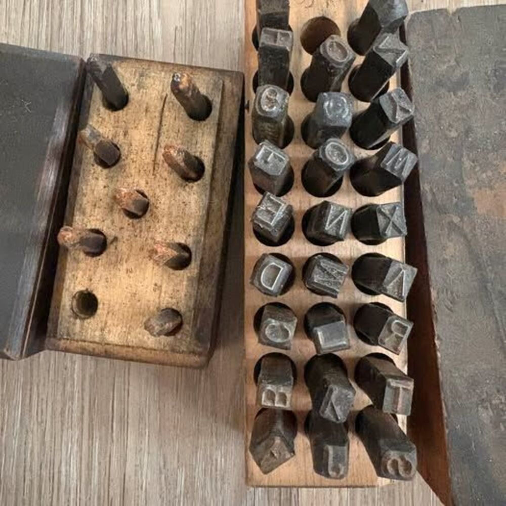 Vintage Metal Letter and Number Stamp Sets
